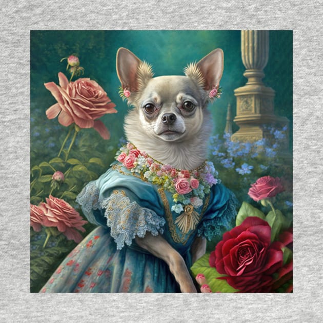 Chihuahua Dog in Blue Dress by candiscamera